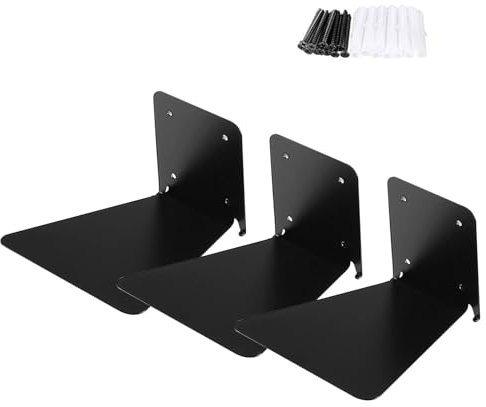 SANRLO 3 X Schwebendes Bücherregal Stabile Metallregale Wandmontage Buchhalter Multifunktionale Küchenaufbewahrung