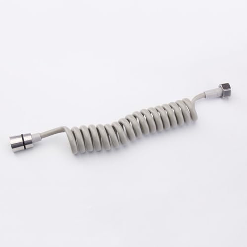 TYMYW Brauseschlauch Flexibel,Einziehbarer Brauseschlauch für Sprühgeräte,Bidets,Badezimmer,Flexibler Spiralschlauch,Grau,1M