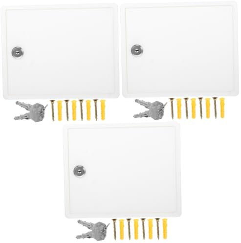 SHINEOFI 3 Sets Rainproof Milk Storing Box Doorstep Lock Mount for Insulated Mail Boxes Wall Mail Holder White Plastic
