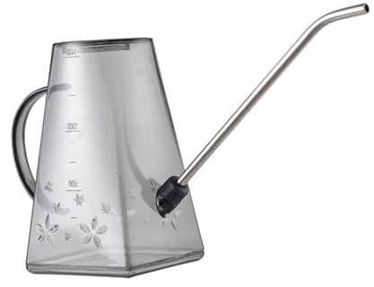 TOYZFRIENDY Transparente Gießkanne Ergonomischer Griff mit Langem Ausguss 1,4 L Leichtes Kunststoff Design für Zimmer und Gartenpflanzen