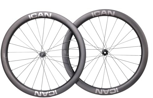 ICAN G40/G50 1320 g/1375 g Carbon Gravel Bike Disc Laufradsatz 700C Hakenfelgen 25 mm Innenbreite 36T Ratschennabe (Kompatibel mit Shi-Mirco Spline 12-Fach, G50)