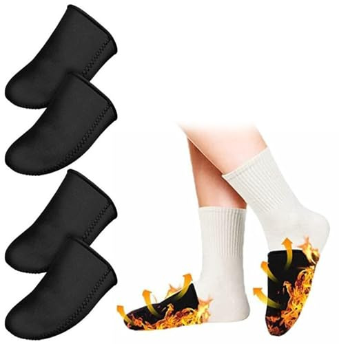 Zehenwärmer,2 Paar Neopren Zehenwärmer,Neopren Zehenschutz,Thermo Zehenkappen,Tragbare Fußwärmer,Toe Warmer Ärmel,Wiederverwendbar,Thermische Fußwärmer zum Radfahren,Laufen,Wandern