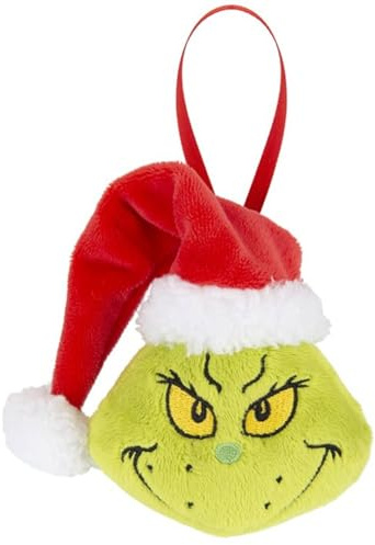 Pallina Albero Di Natale In Peluche Grinch Con Cappello Rosso - Decorazione Morbida E Divertente Per Alberi Natalizi Originali