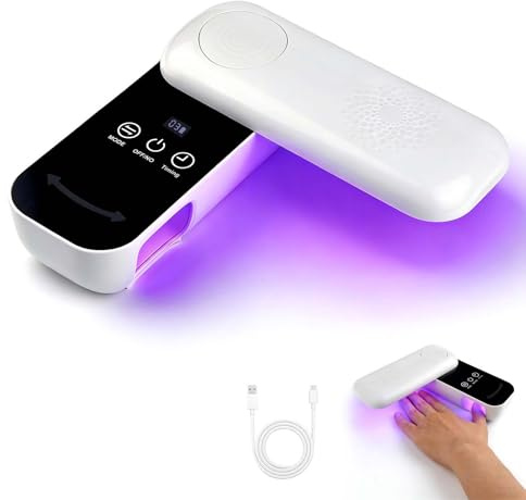 UV Lampe für Gelnägel, Led Lampe NägelSuper Schnelle Aushärtung UV Licht für GelNägel mit 36 Perlen 4 Timer 4 Lichtquellen, 240° Drehbar & Faltbar Nagel Lasergerät für Anfänger und Home