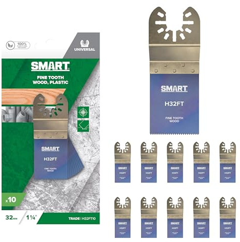 Smart H32FT10 Trade 32mm Fine Tooth Multi-Tool Saw Blades - Pack of 10