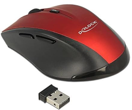 DeLock Ergonomische optische 5-Tasten Maus 2,4 GHz Wireless