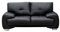 mb-moebel 2-Sitzer Design Sofa 2er Büro Kunstleder Sofagarnitur Weiß Couch kleine Florida (Schwarz)