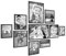 PHOTOLINI Alu-Bilderrahmen-Set Schwarz schmal, 10er Set Metall-Rahmen aus Aluminium, bruchsicheres Acrylglas, zum Aufhängen & Aufstellen, extra Zubehör, modernes Design für Poster & Fotos