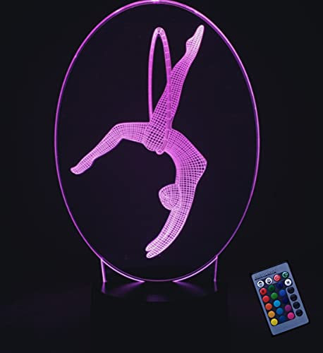 YTDZLTD 3D Gymnastik Nachtlicht 16 Farben Fernbedienung Touch Schalter USB-Strom Kinder Geburtstag Weihnachten Geschenk