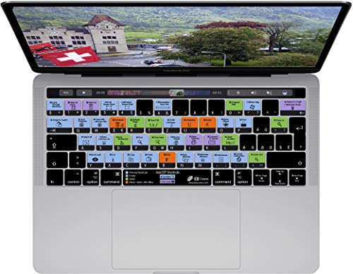KB Covers - langlebige Tastaturabdeckung, Schweizer Layout, abwaschbar - für MacBook Pro Late 2016+ mit w-Touch bar, Shortcut-Abbildungen, Mehrfarbig MCOS-MTB-ISO-Swiss