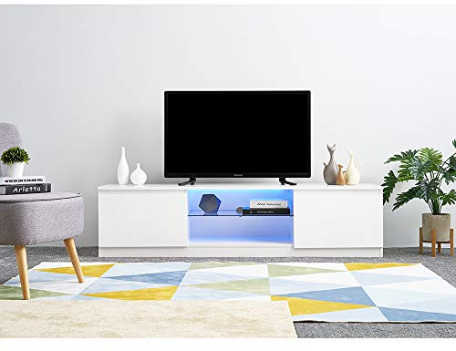 Panana LED TV Stand Cabinet Unit Modern TV Console Desk with Storage and Shelf for Living Entertainment Room W 160 x D 40 x H 39cm