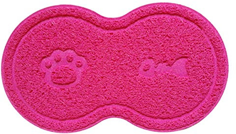 KLIEUWDBAARASRASJ Neu Haustier Hund Katzenstreu Matte Fütterungsmatte Welpen Kitty Schüssel Schüssel Tischset Tablett Aufgeräumt Einfache Reinigung Isomatte Solide Katzenklaue Matte-Rose Rot