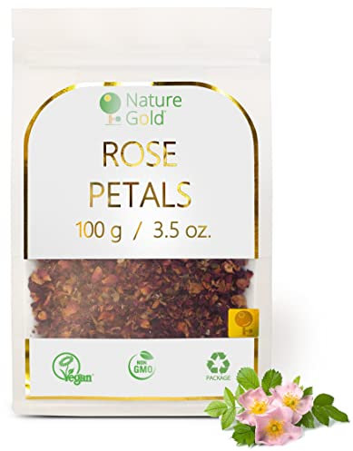 Petali di Rosa Essiccati Commestibili | 100g | 100% Naturale & Vegano | Senza OGM | Senza Zucchero e Senza Aggiunte ~*~
