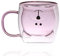 LINCMAN - Jolies tasses isothermes en verre à double paroi, tasse à expresso, tasse à thé, tasse à lait, tasse à ours, tasse de bureau, cadeaux d'anniversaire, tasse à boire