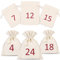 Adventskalender zum Befüllen Stoff, 24x Baumwollsäckchen 10x13cm - Adventskalender 2024 Stoffbeutel mit Adventszahlen, Weihnachtskalender, Natur Jutesäckchen, Stoffsäckchen, Geschenktüten