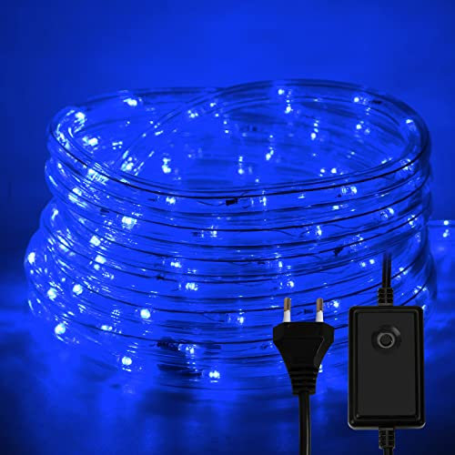 Ikodm 20m LED Lichtschlauch, 480 LEDs Lichterschlauch 8 Modi,Lichtschlauch Außen Lichterkette LED Schlauch mit Timerfür Innen Außen Garten Party Weihnachten Deko - Blau