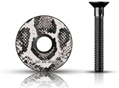 Riesel Design 1x stem:Cap Ahead Kappe aus Carbon inkl. Aluminium Schraube für Rennrad, Cyclocrosser & Mountainbike/Top Cap MTB/Stylische Vorbau- & Steuersatz Kappe für Gabelschäfte mit 1 1/8‘‘
