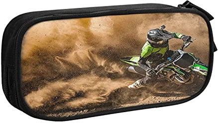 HAOSOFT Federmäppchen Mäppchen Motocross Dirtbike 013 Federtaschen Stiftetasche Geeignet für Schule Büro Jungen Mädchen Kinder Studenten Große Federtasche