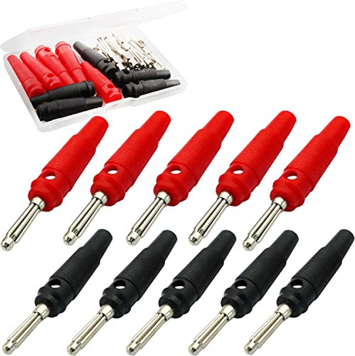 RUNCCI-YUN 10 pièces fiche Banane,4mm fiche Banane, fiche Enceinte Audio Haut Parleur Connecteur, pour Haut-parleurs, écran Murale, système vidéo et Audio, amplificateur, Câbled’Enceinte