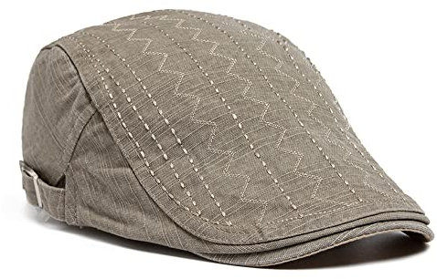 FBBULES Baumwolle Flatcap Baskenmütze Barett Atmungsaktive Schirmmütze Gatsby Newsboy Hut für Herren Damen, Verstellbare 55-59CM Vintage Cabbie Cap (Khaki)