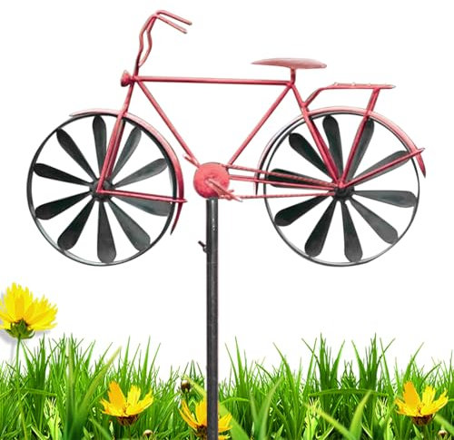 Nupaque Windspiel, Fahrrad Metall Windspiel, Garten Spinner Für Hof Und Garten, Hof Deko, Windrad Deko Im Freien Rasen Metall Kunst Skulpturen, Statuen Dekorationen