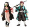 Jiumaocleu Kamado Tanjiro Figur + Kamado Nezuko Figur, 2PCS 16CM Anime Figur Statue Modell Skulptur, Handmade Sammlerstück Desktop Ornament Spielzeug Geburtstag Geschenke für Fans