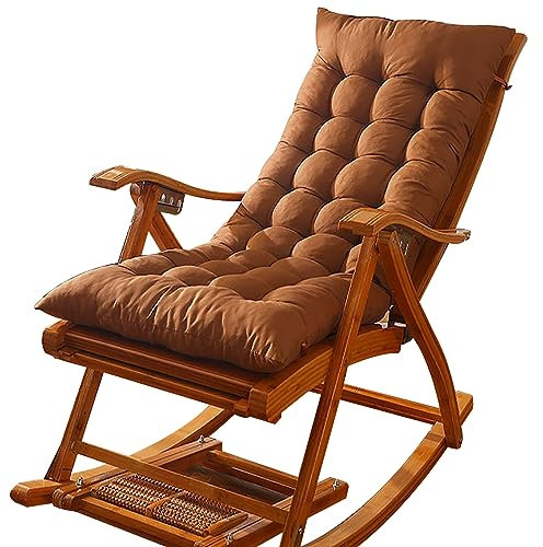 RUYICZB Hochlehner Sitzauflagen, Sonnenliege Auflage Mit Krawatten Liegestuhl Stuhlkissen, Für Gartenmöbel Hochlehner Polsterauflage Hochlehner Auflagen Wohnzimmer Balkon 125 * 48Cm,Braun