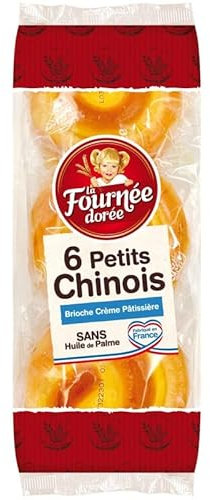 La Fournée Dorée - Petits Chinois Délicieusement Gourmands à la Crème Pâtissière - 300g - Lot De 4