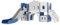 Toboggan et balançoire pour bébé Toboggan autoportant pour Enfant Centre d'activités pour Aire de Jeux Ensemble de Jeux intérieur extérieur Toboggan Long Equipement de Jeux (Aisle Blue White)