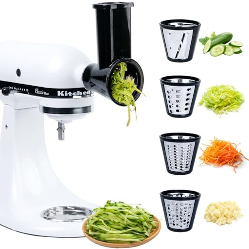 Slicer/Shredder Grater Attachment for Kitchen aid Stand Mixer with 4 Blades, Cheese Grater Attachment, Kitchen aid Mixer Attachments