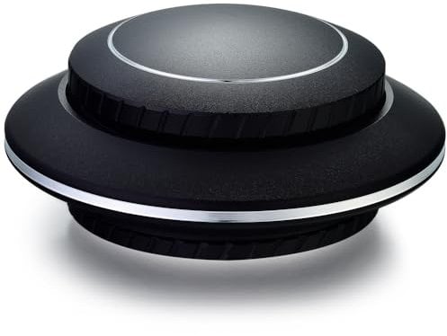 Spespo Herb Grinder UFO Shape, 2.5'' 4 Layers Premium Aluminium Spice Grinder with Pollen Scraper (Black)