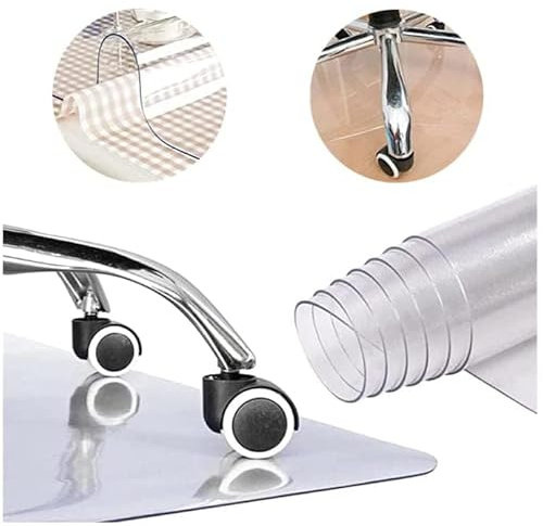 ZOLTA Bodenschutzmatte für Hartböden Transparent - Schreibtischstuhl Unterlage - Bürostuhl Matte - Bodenmatte - Schreibtischunterlage (Transparent, 90 x 120)