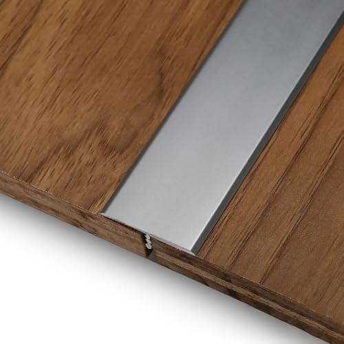 YCBTPS Striscia di Transizione Soglia di Dislivello Pavimento Profilo A T Binario in Acciaio Inox per Pavimenti in Laminato Vinilico(Gray)