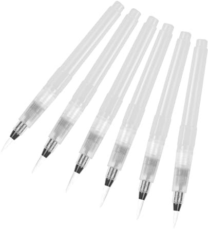 6 Pinceau Aquarelle Facile à Nettoyer, Pinceau Aquarelle Reserve d'eau Tête de Brosse de Haute Qualité, Pinceaux Aquarelle pour Aquarelle, Écriture