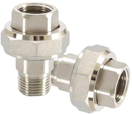 2 Stück Verschraubungen 3/4 Zoll IG x AG Gewindefitting,G3/4 Verbindungsstück Gewindefitting,3/4 Verschraubung aus Messing, DN20 Rohrverschraubung Gewindefitting,Konisch Dichtend