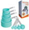 2 Boxes 8 Pieces Measuring Cups and Spoons Set,Nesting Measure Cups with Stainless Steel Handle, for Measuring Dry and Liquid Ingredients Small Teaspoon with Plastic Head (Green)
