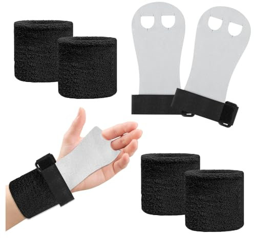 GIDWRIY 1 Paa Griffpads Kinder Turnen,Reck Handschuhe Turnen Mädchen,Reckriemchen Turnen 2 Finger,Hand Grips Gymnastik Handgriffe,Handgelenk Bandagen Pull Up Grips,Fitness Turnhandschuhe