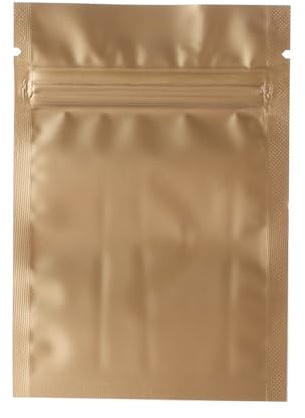 OXOLAMRIN Flat Zip Lock Bags，Zip lock Mylar Bags， 10PCS/pack 7.5x10cm Multicolor Glossy Heat Seal Aluminum Foil Bags Flat Zip Lock Retail Bag Plastic Zip Bags(Gold)