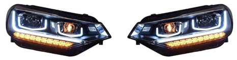 SHWEYFNZ Auto Frontleuchten für VW Touran 2016-2019, Scheinwerfer Frontlicht Frontleuchten Montage Autoscheinwerfer, Scheinwerfer-Baugruppe,a Complete Set