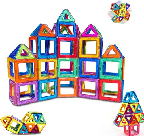 Magnetische Bausteine 38 Teile Magnetspiel Magnetbausteine Magnetspielzeug Magnete Kinder Magnet spiel Magnet Spielzeug Kinder Bauklötze Kinderspielzeug Geschenk ab 3 4 5 6 7 8 Jahre Junge Mädchen