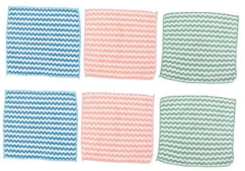 HOLIDYOYO 6 Stück Küchenschrubbertücher Mikrofaser Wasseraufnahme Waschhandtuch Baumwolle Geschirrtuch Reinigungstuch Für Küchenarbeitsplatten Spülbecken Und Vielseitigen Haushaltsgebrauch