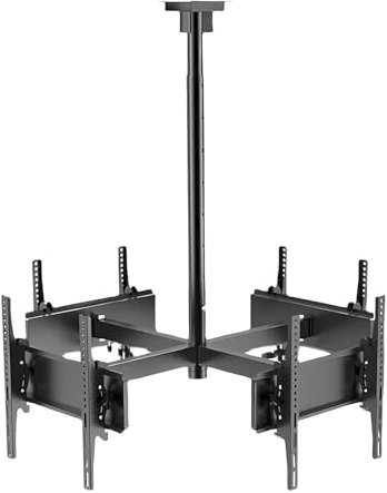 TV Wandhalterung - Vierseitige Decken-TV-Montagehalterung Für 32-65-Zoll-Flachbildfernseher, 4 Bildschirmhalterungen, Multi-Screen-TV-Aufhänger Mit Einstellbarer Teleskophöhe