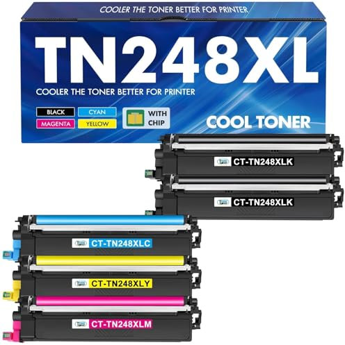 TN248XL TN248 MFC-L3760CDW Toner 5-Pack Kompatible für Brother TN-248 TN-248XL TN-248CMYK MFC-L3740CDW DCP-L3560CDW MFC-L3740CDWE MFC-L8390CDW HL-L3240CDW HL-L32220cwe DCP-L3520cdw