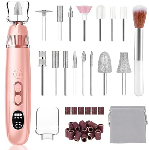 Elektrische Nagelfeile Nagelfräser Kabellos - 15 in 1 Professionell Fräser Nägel Nail Drill, Nagelfräser für Gelnägel und Acrylnägel Maniküre Pediküre Set Elektrisch für Salon und Zuhause