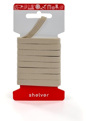 Bande élastique plate (beige, 8 mm)