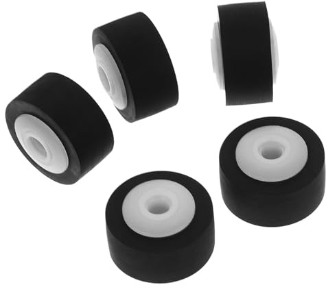 Andruckrolle für Kassettenbandmaschine, 5 Stück, Kunststoff | Audiogeräte Reparatur und Kassettenpflege, 1,3x1,3x0,63cm, Schwarz