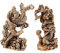 lachineuse - Figuren Drache & Phönix – Figur Feng Shui – Symbol des Glücks Familie & Ehe – für Büro, Haus – asiatische chinesische Dekoration – 13 x 9 x 4,5 cm – Farbe Gold