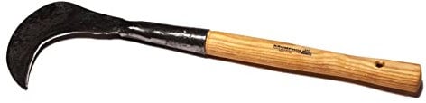 Krumpholz Gartensichel geschmiedet - mit lackiertem, 14 cm Langen Eschenholzgriff Gartengerät