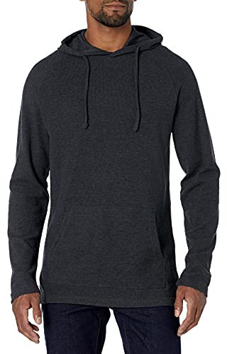 Amazon Essentials Men's Long-Sleeve Slub Thermal Pullover Hoodie (Previously Goodthreads), Charcoal Heather, XL Tall