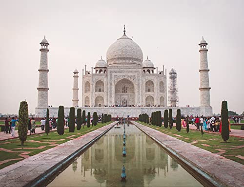 hansepuzzle 58182 - Taj Mahal Puzzle 1000 Teile | Hintergründe Puzzle mit hochwertiger Puzzle Aufbewahrung: Kartonbox und Wieder verschließbarem Beutel | Puzzle-Maße: 60 x 46 cm